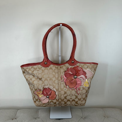Coach Pink & Beige Floral Bleecker Tote Shoulder Bag M1073-F16276