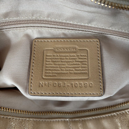 Coach Gold Glitter Monogram Canvas Tote Shoulder Bag F06J-10390