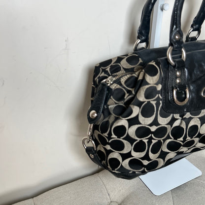 Coach Ashley Black Signature Monogram Convertible Shoulder Bag M1182-F15443