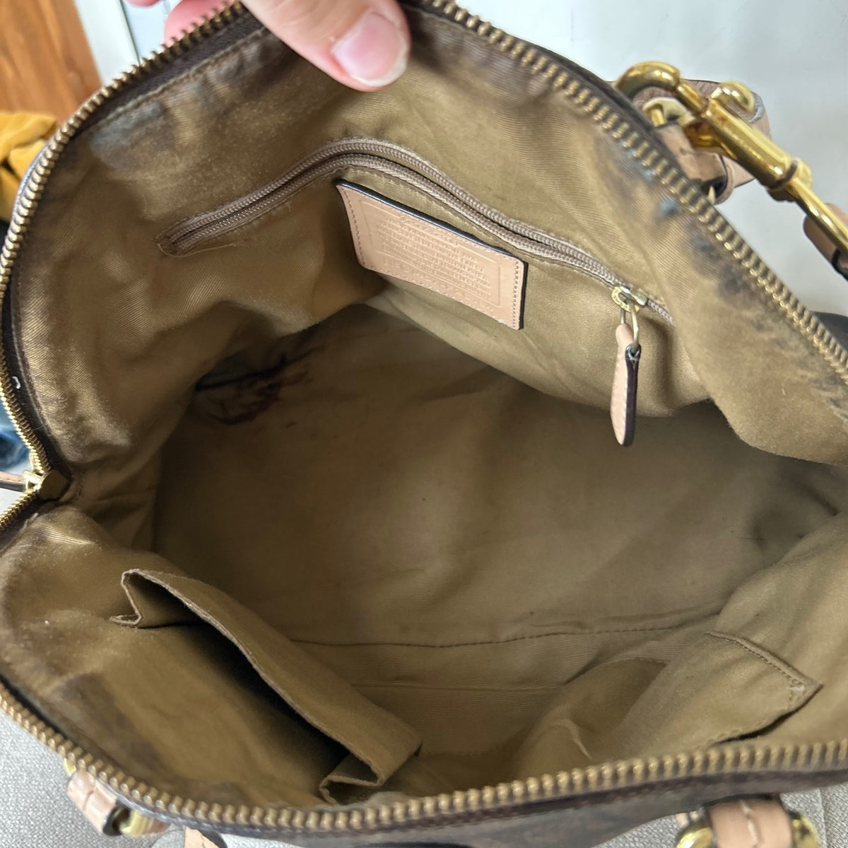 Coach Peyton Cora Domed Satchel Medium Brown Shoulder Bag C1457-F26184