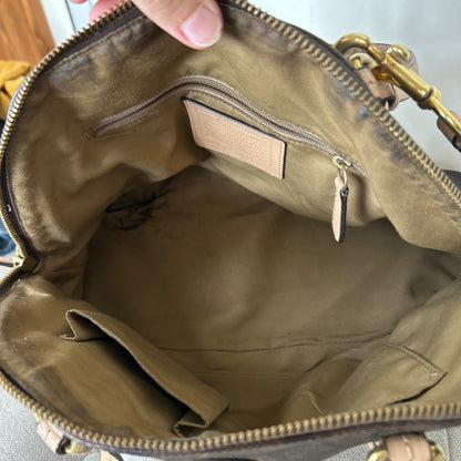 Coach Peyton Cora Domed Satchel Medium Brown Shoulder Bag C1457-F26184
