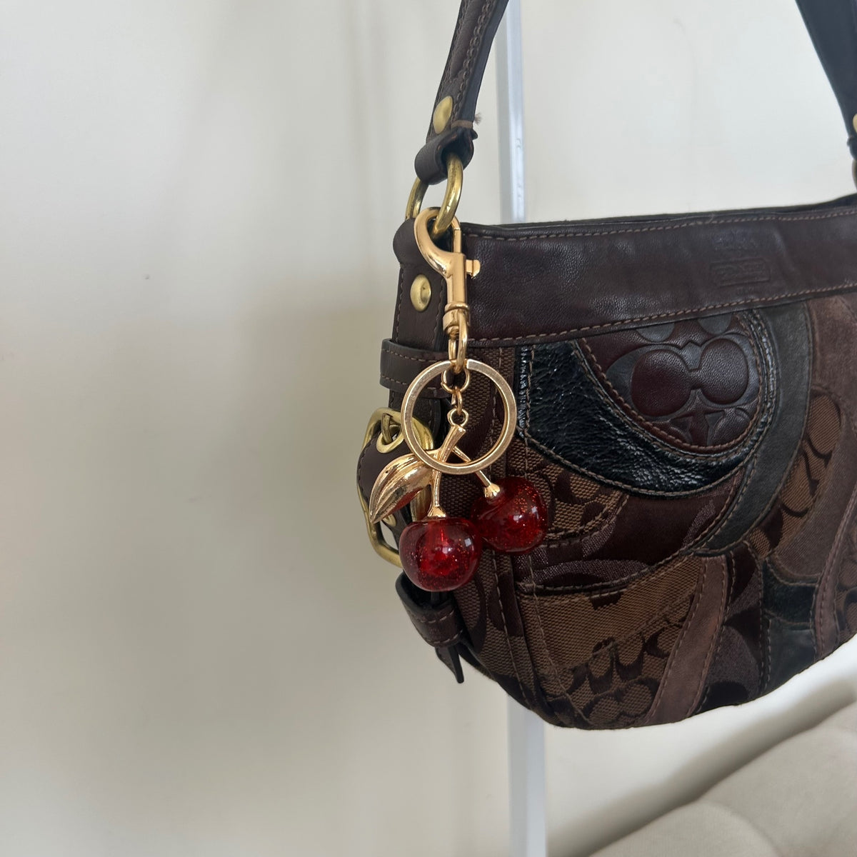 Coach Mosaic Patchwork Brown Shoulder Bag Handbag Purse E0873-41886
