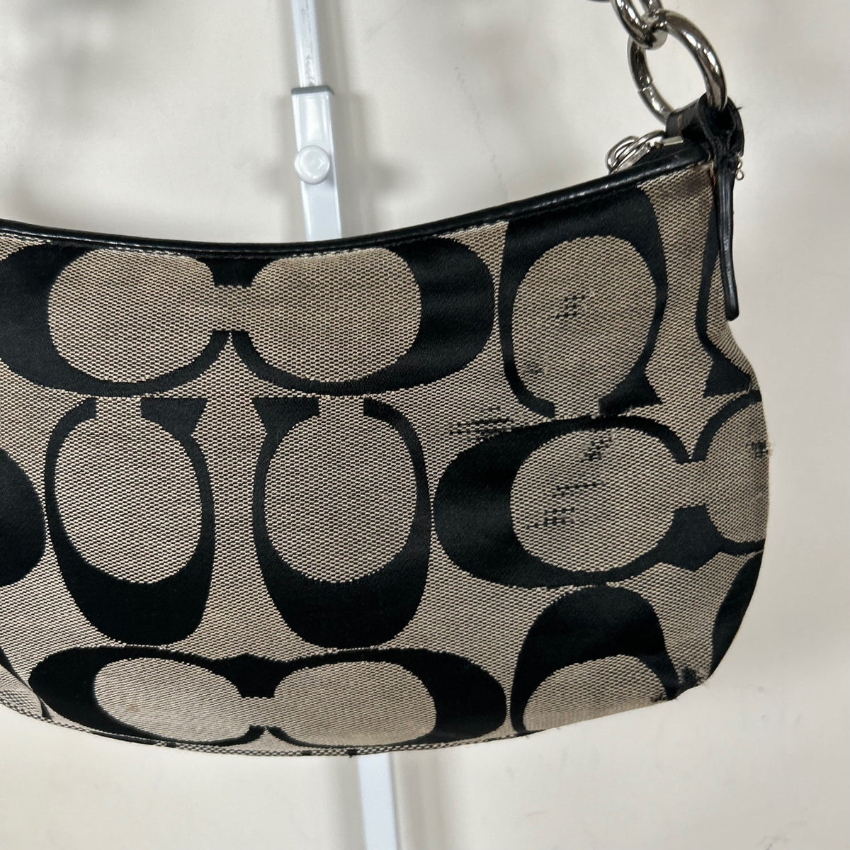 Coach Black Monogram Stripe Mini Shoulder Bag A1175-F17439