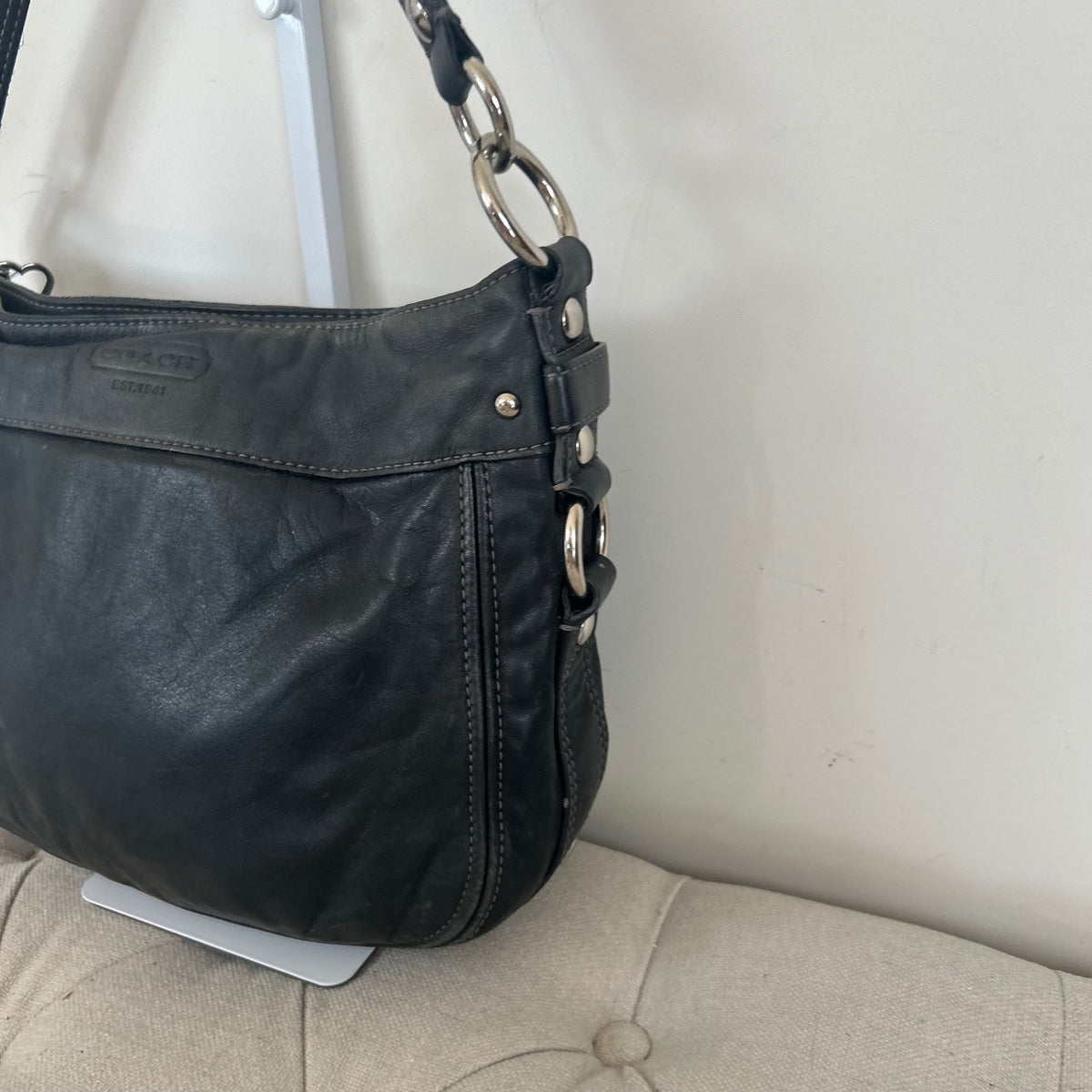 Coach Black Leather Zoe Shoulder Bag A1020-F14797