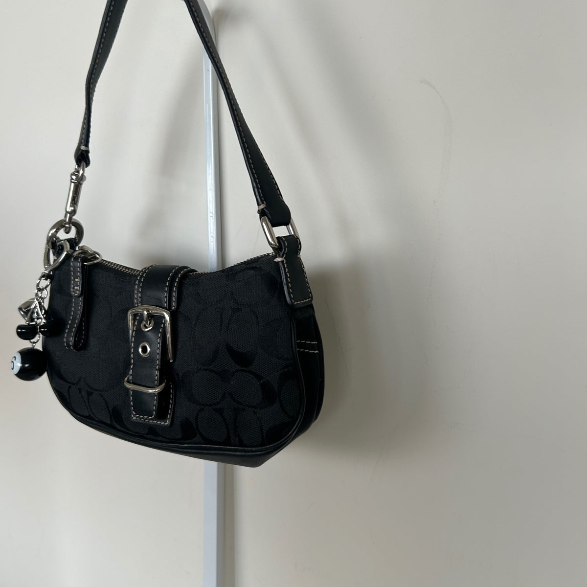 Coach Black Mini Hampton Monogram Shoulder Bag F3U-6362