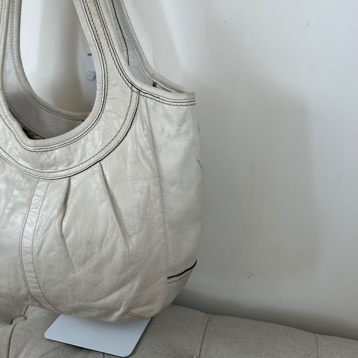 Coach White Leather Ergo Shoulder Bag B0873-12240