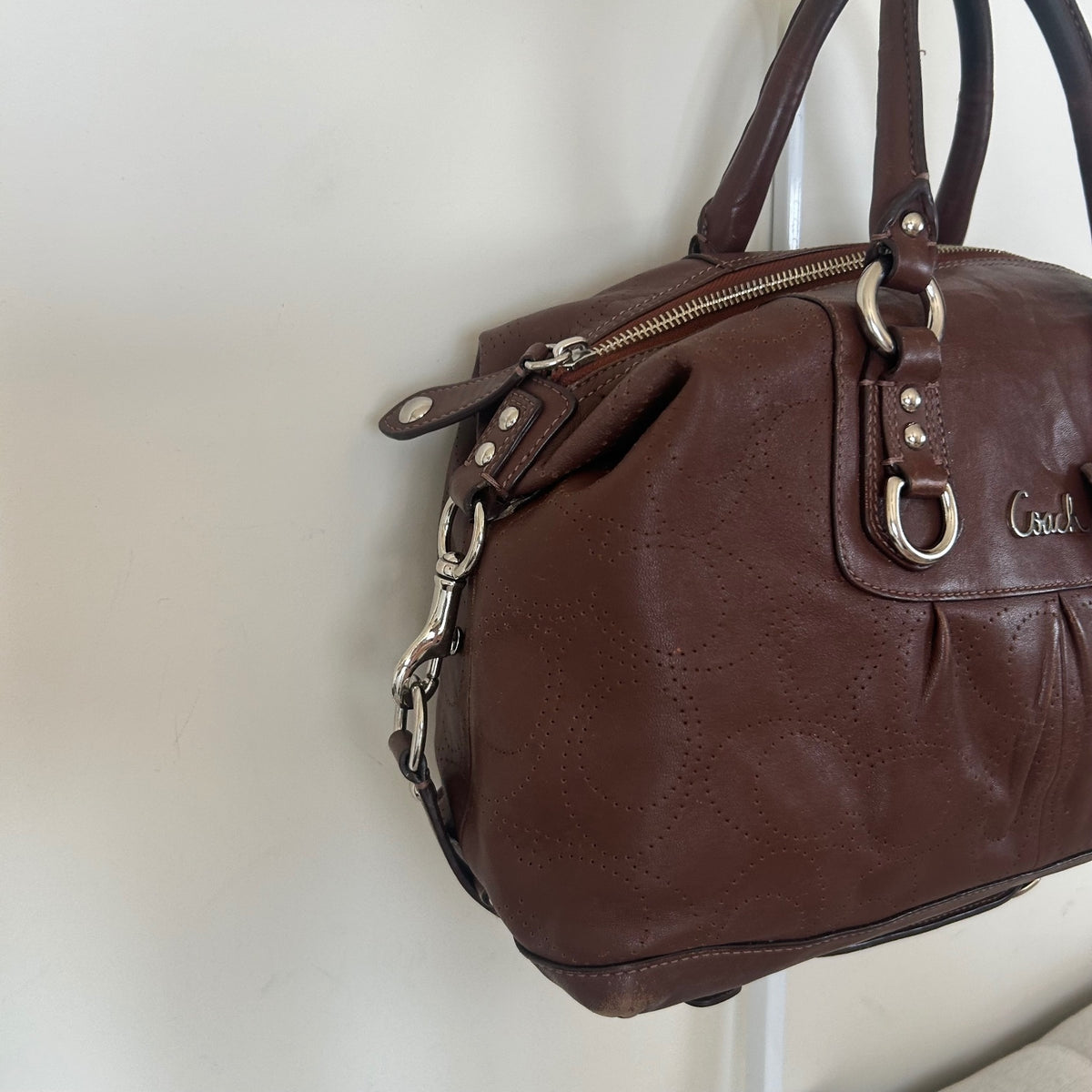 Coach Brown Leather Ashley Convertible Shoulder Bag C1182-F17130