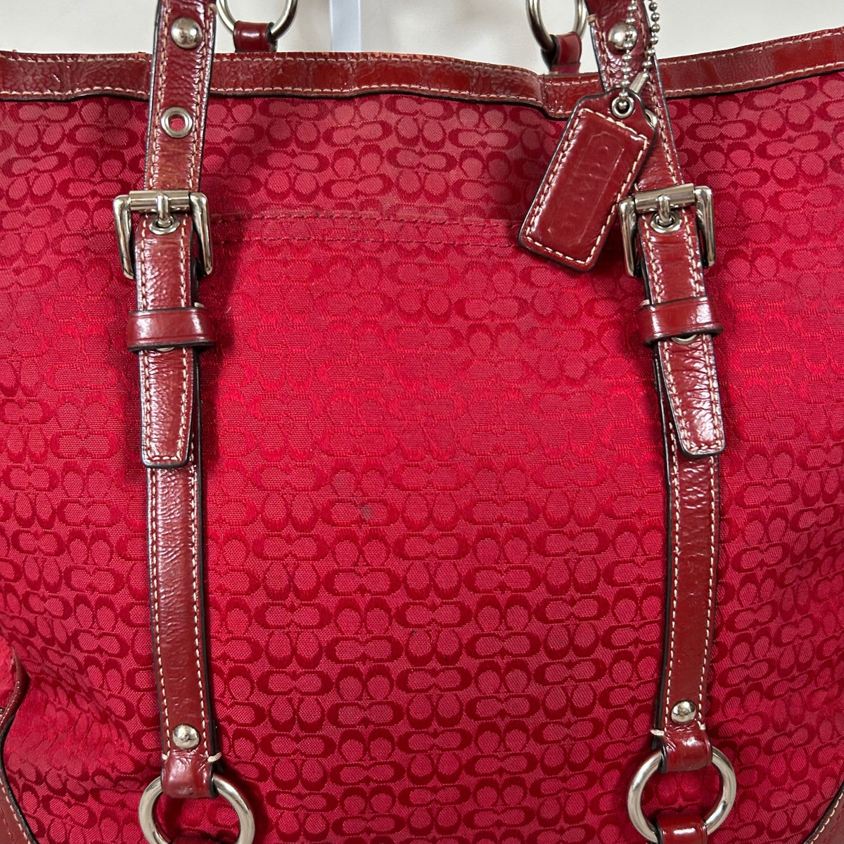 Coach Red Monogram East-West Shoulder Tote Bag H0851-F12345