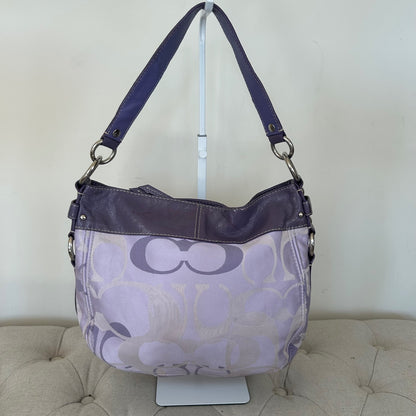 Coach Purple Optic Monogram Zoe Shoulder Bag L0967-F14711