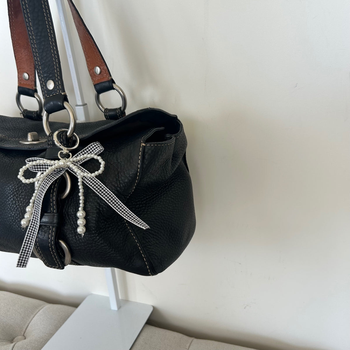 Coach Black Pebbled Leather Chelsea Satchel E068-10134