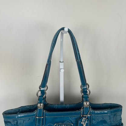 Coach Royal Blue Horse & Carriage Tote Shoulder Bag C1076-F15144