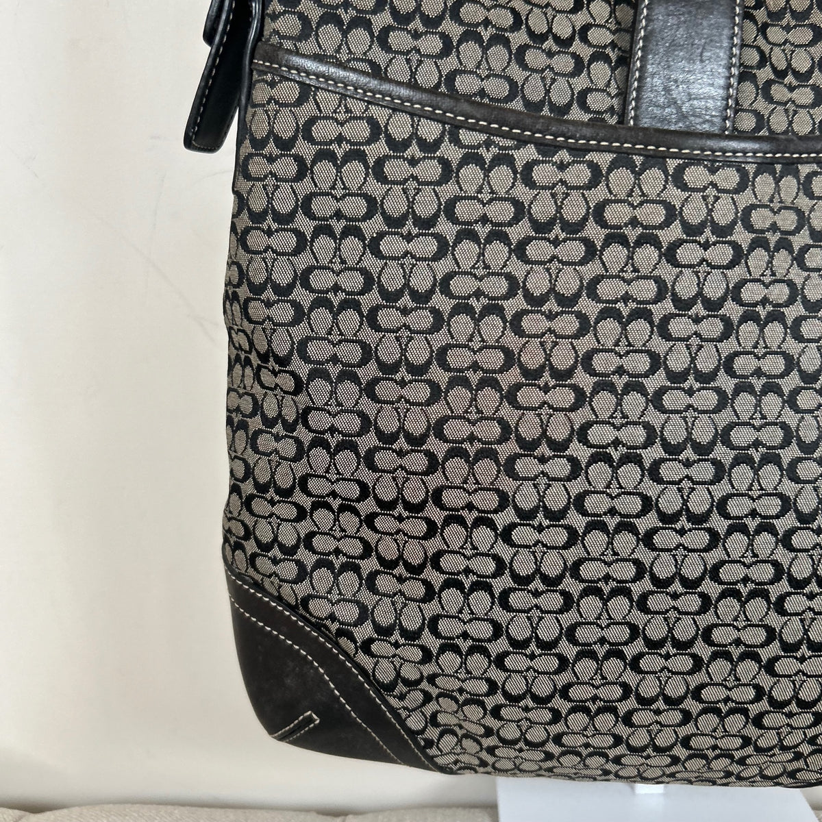 Coach Soho Black Signature Monogram Convertible Shoulder Bag F3K-6376