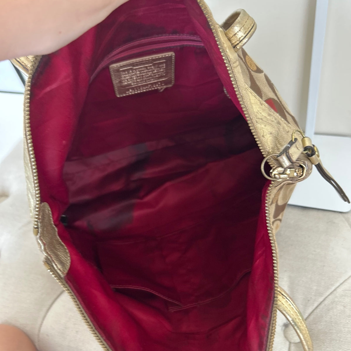 Coach Gold Heart Tote Bag J1194-F18870