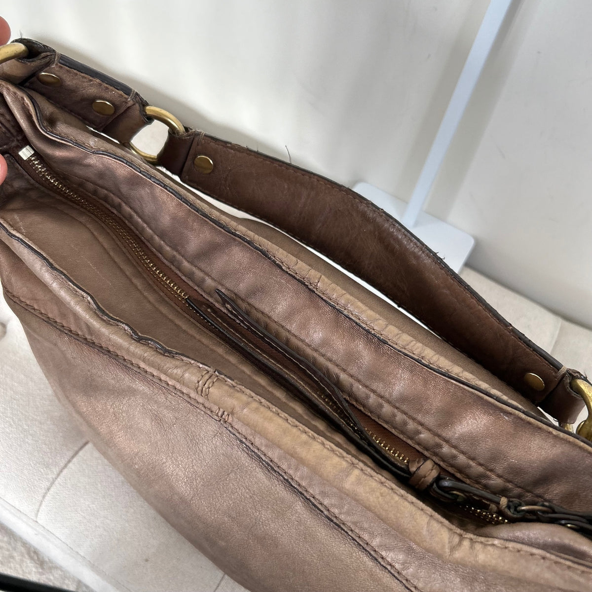 Coach Bronze Metallic Zoe Medium Shoulder Bag K0885-12669