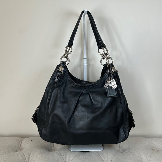 Coach Maggie Black Leather 3 Compartment Shoulder Bag J01073-15742