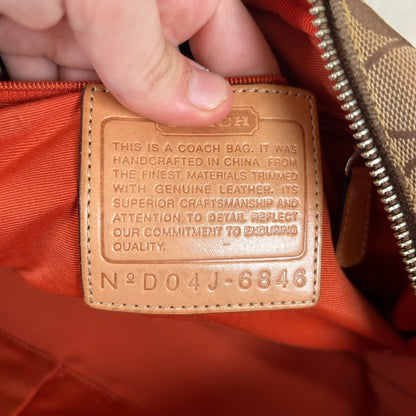 Coach Brown Monogram Front Buckle Satchel Shoulder Bag D04J-6846