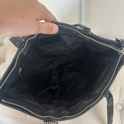 Coach Black Monogram Stripe Tote Bag C1305-F21950