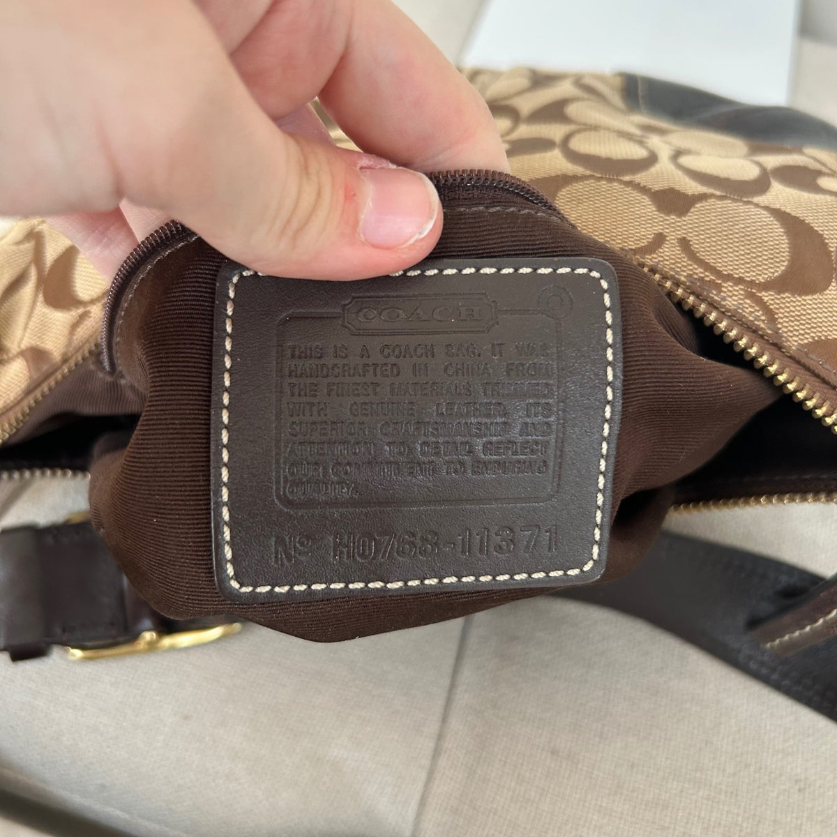 Coach Brown Monogram Hobo Shoulder Bag H0768-11371