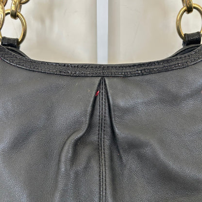 Coach Black Leather Shoulder Bag Handbag Purse Gold Hardware C1375-F20812