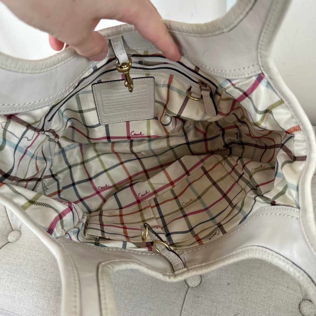 Coach White Leather Ergo Shoulder Bag B0873-12240