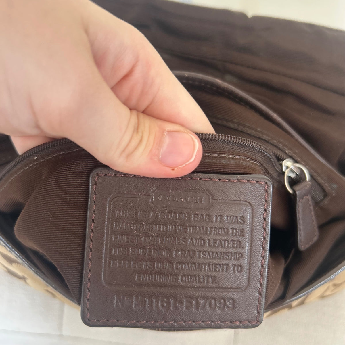 Coach Soho Brown Signature Monogram Shoulder Bag M1161-F17093