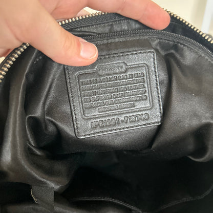 Coach Black Leather and Monogram Medium Slouchy Hobo Shoulder Bag E1281-F19740