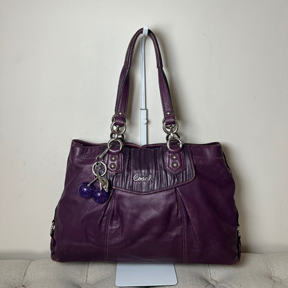 Coach Ashley Purple Leather Shoulder Bag G1269-F19425