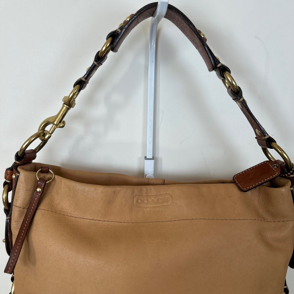Coach Carly Tan Leather Shoulder Bag D0793-10615
