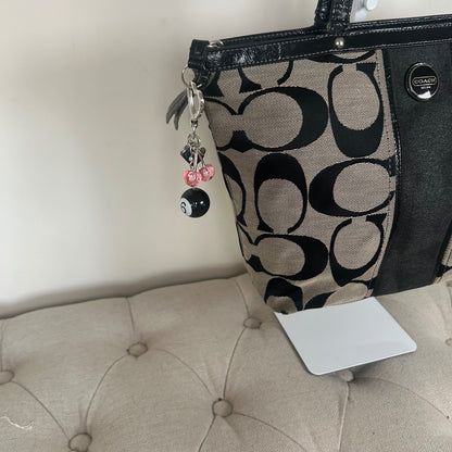 Coach Black Signature Monogram Stripe Tote Bag D1380-F21950