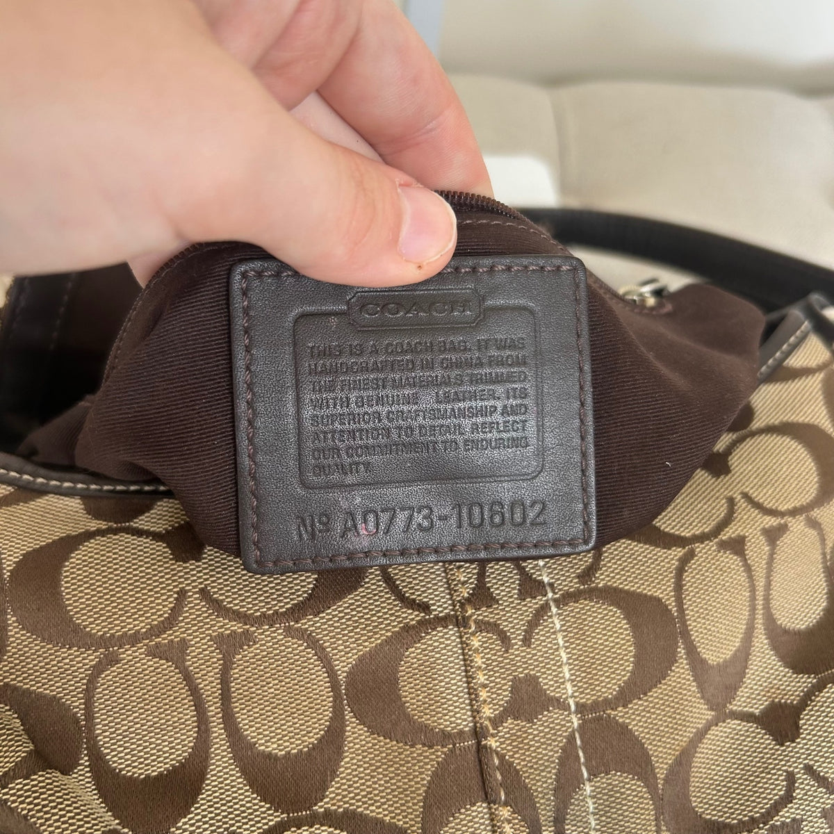 Coach Soho Brown Signature Monogram Shoulder Bag Handbag Purse A0773-10602