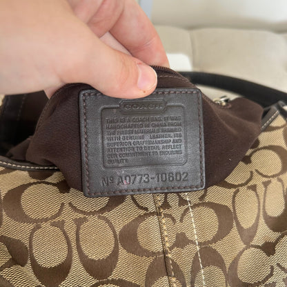 Coach Soho Brown Signature Monogram Shoulder Bag Handbag Purse A0773-10602