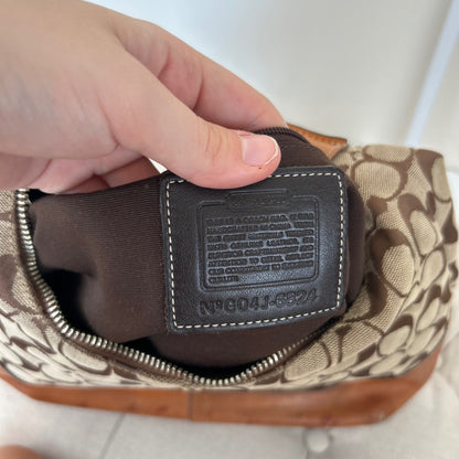 Coach Brown Signature Monogram Hampton Shoulder Bag G04J-6824