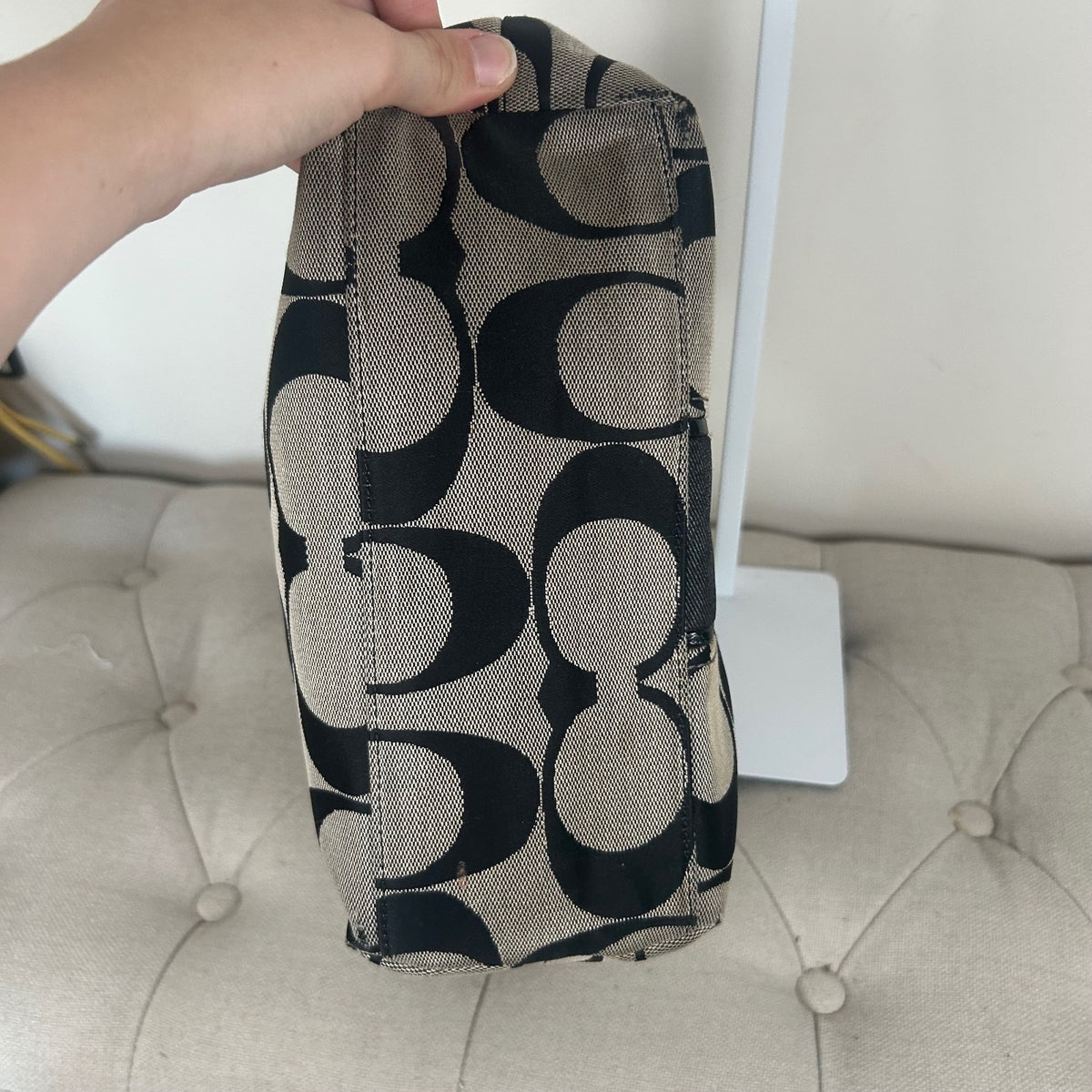 Coach Black Signature Monogram Stripe Tote Bag D1380-F21950
