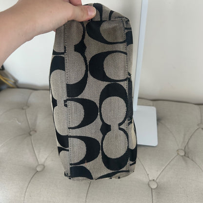 Coach Black Signature Monogram Stripe Tote Bag D1380-F21950