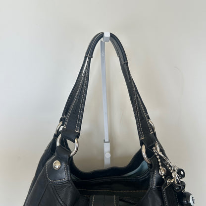 Coach Black Leather 3 Compartment Large Shoulder Bag M1069-F15075