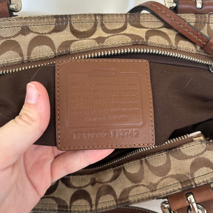 Coach Brown Monogram Signature Tote Shoulder Bag F0932-F13742