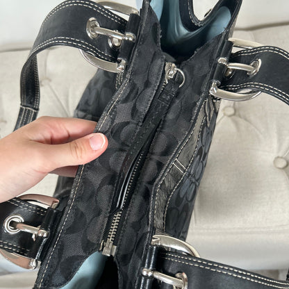 Coach Black Monogram Tote Shoulder Bag D1060-F15047