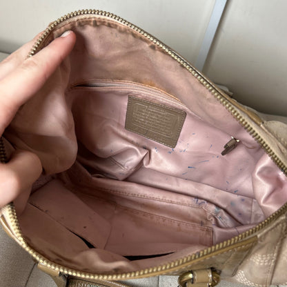 Coach Ashley Beige Signature Monogram Handbag Shoulder Bag A1394-F20027