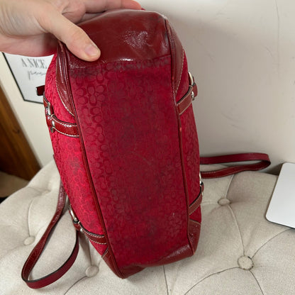 Coach Red Monogram East-West Shoulder Tote Bag H0851-F12345