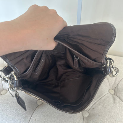 Coach Soho Brown Signature Monogram Shoulder Bag M1161-F17093