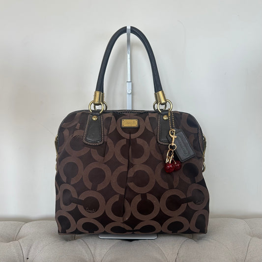 Coach Chocolate Brown Monogram Convertible Shoulder Bag G1082-15342