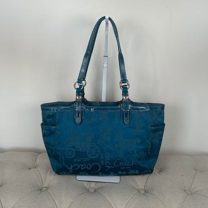 Coach Royal Blue Horse & Carriage Tote Shoulder Bag C1076-F15144