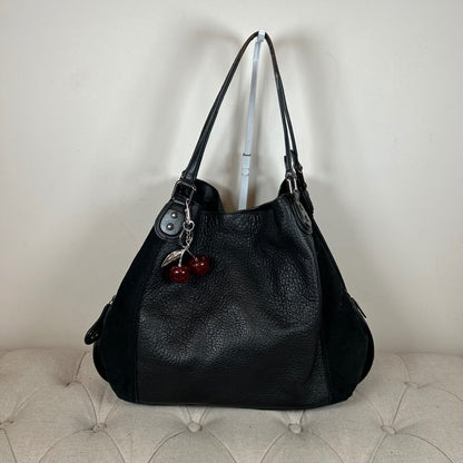 Coach Black Leather & Suede 3 Compartment Shoulder Bag E1750-57647