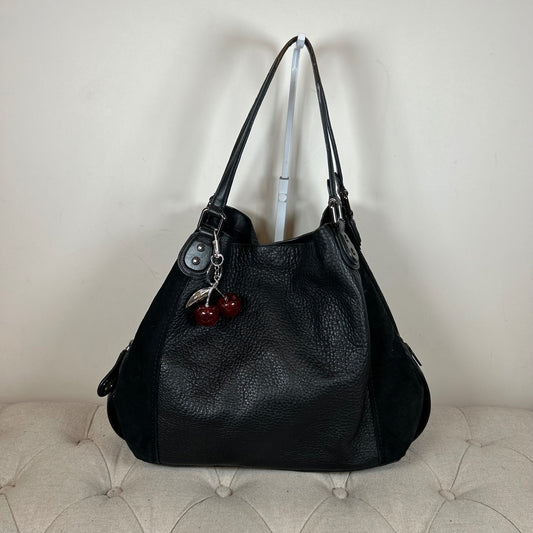 Coach Black Leather & Suede 3 Compartment Shoulder Bag E1750-57647