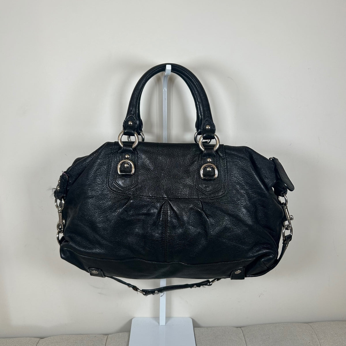 Coach Ashley Black Leather Large Convertible Shoulder Bag B1173-F15447