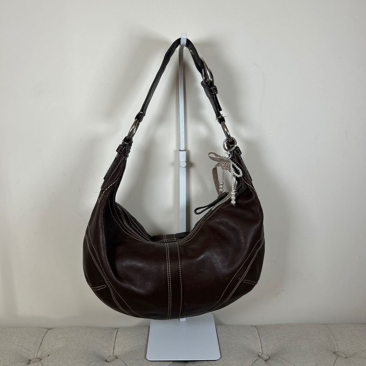 HiCoach Large Brown Leather Hobo Bag H0669-10032