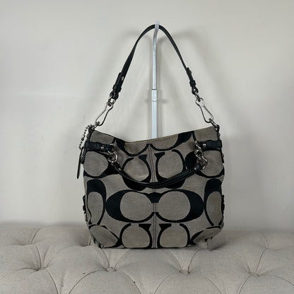 Coach Black Monogram Canvas Convertible Shoulder Bag G0971-14473