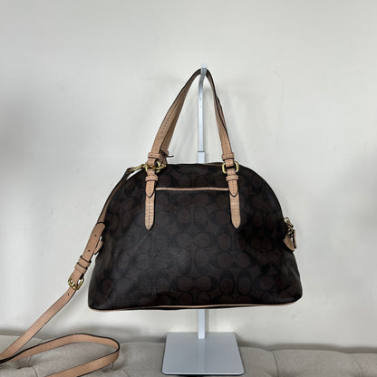 Coach Peyton Cora Domed Satchel Medium Brown Shoulder Bag C1457-F26184