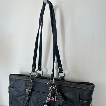 Coach Black Leather Large East-West Tote Shoulder Bag H0820-F11525