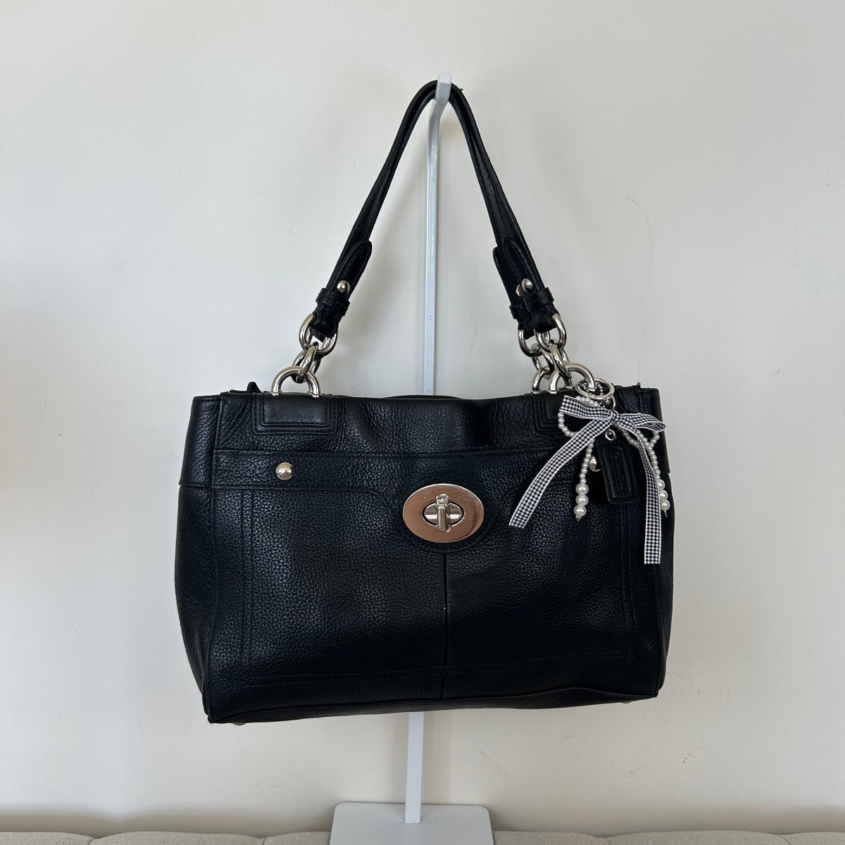 Coach Penelope Black Pebbled Leather Shoulder Bag F1172-F16531